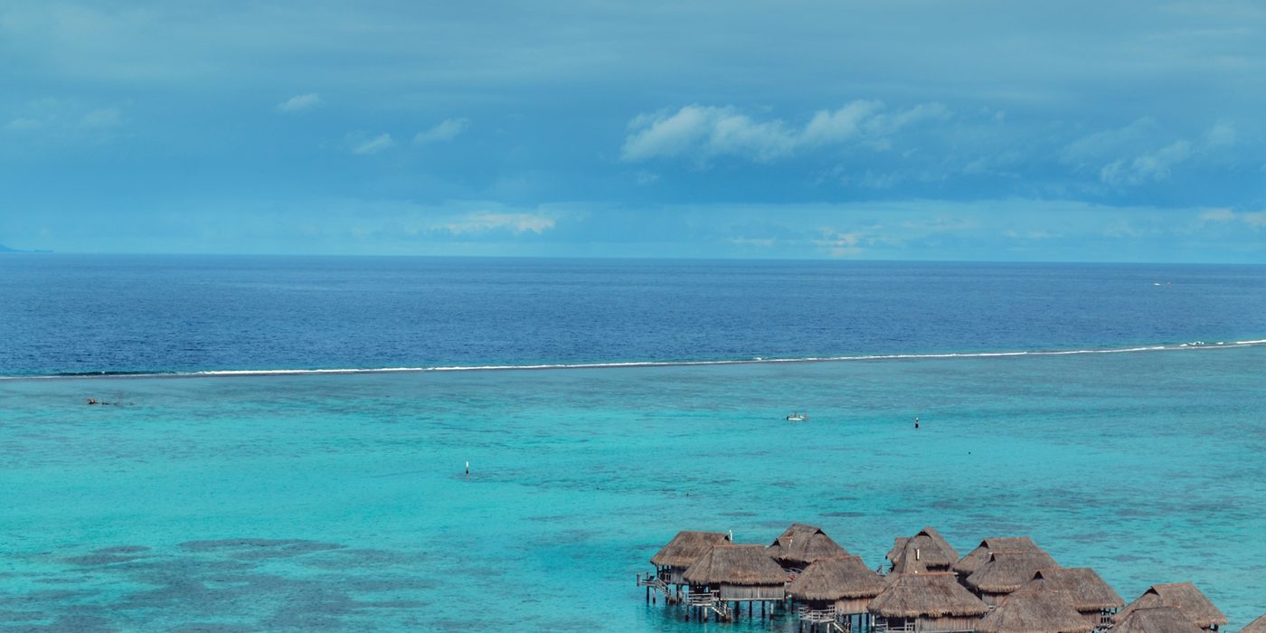Blue lagoon in French Polynesia